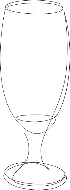 连续的一条线绘制玻璃与鸡尾酒图片下载