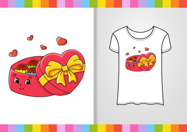 t恤设计可爱的人物在衬衫上手绘图片下载