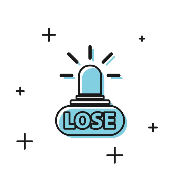 黑色赌场失去图标孤立在白色图片下载