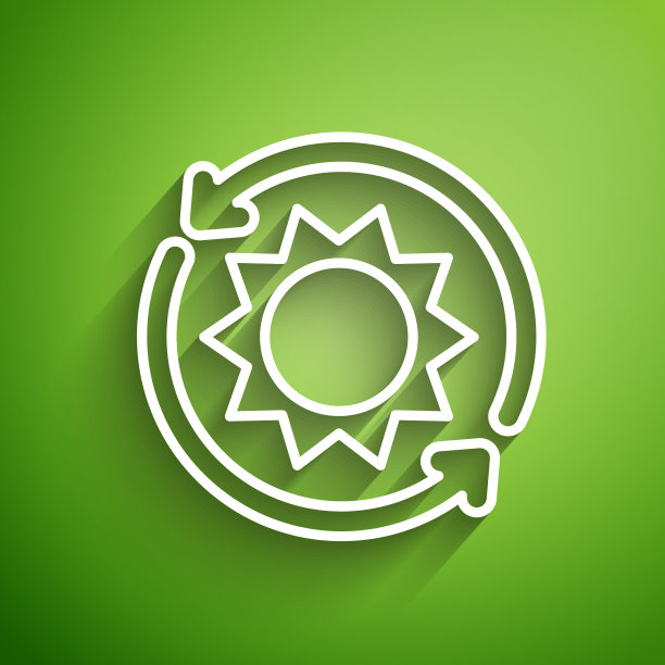 白线太阳能电池板图标隔离图片下载