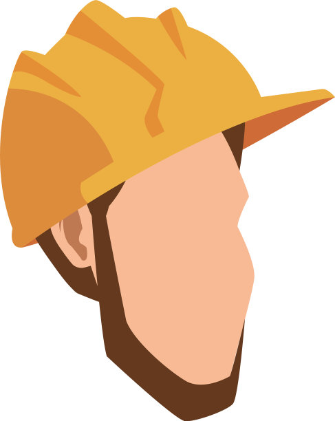 卡通男子与安全帽图标图片下载