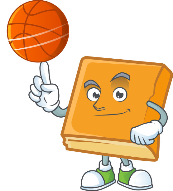 玉米面包与抱篮球吉祥物为图标图片下载