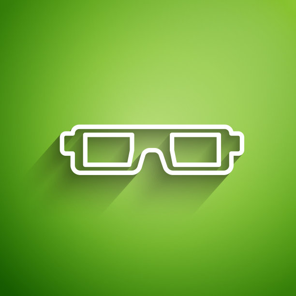 白线3d电影眼镜图标孤立图片下载