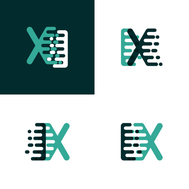 用浅绿色强调速度的Ix字母标志图片下载