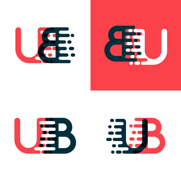 Ub字母标志与口音速度深红色和图片下载