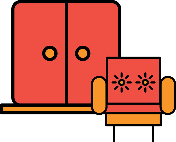 房子门与沙发客厅图标图片下载