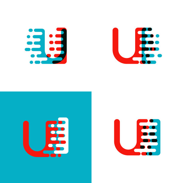 UI字母标志与口音速度红色和蓝色图片下载