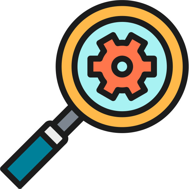 放大镜与齿轮轮毂厂图片下载