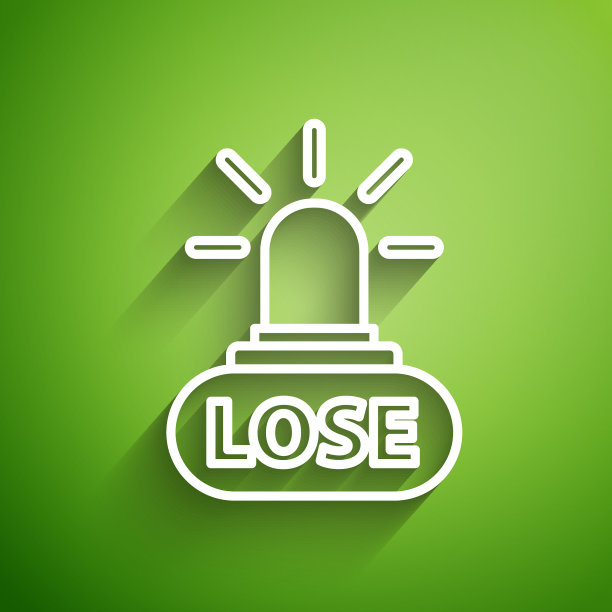 白线赌场失去图标孤立在绿色图片下载