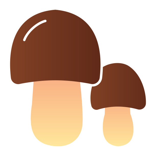 两个蘑菇平面图标森林食物颜色图标图片下载