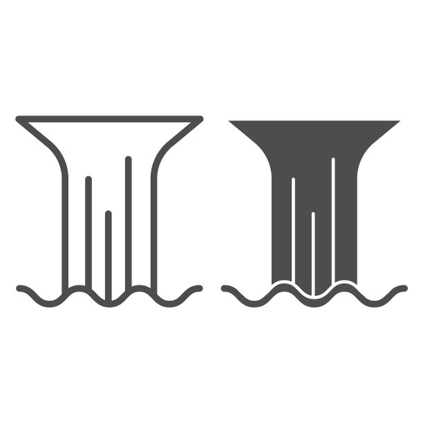 瀑布线和字形图标水图片下载