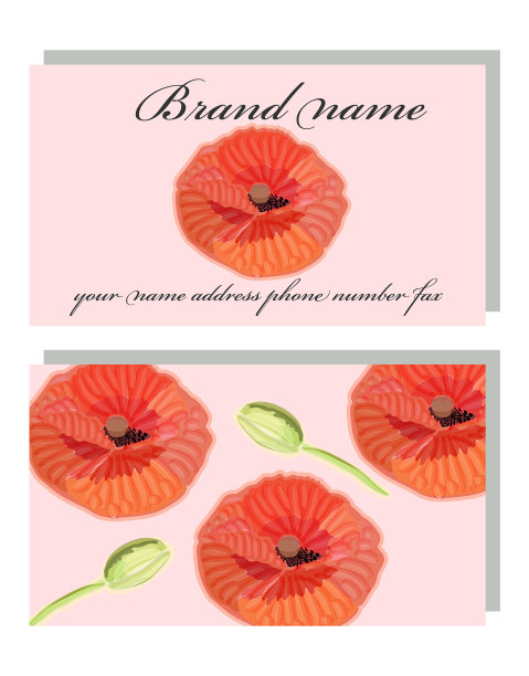 一张美容院的水彩画名片图片下载