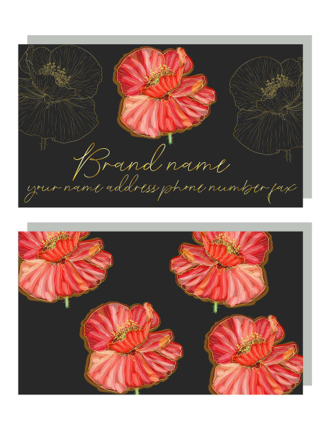 一张美容院的水彩画名片图片下载