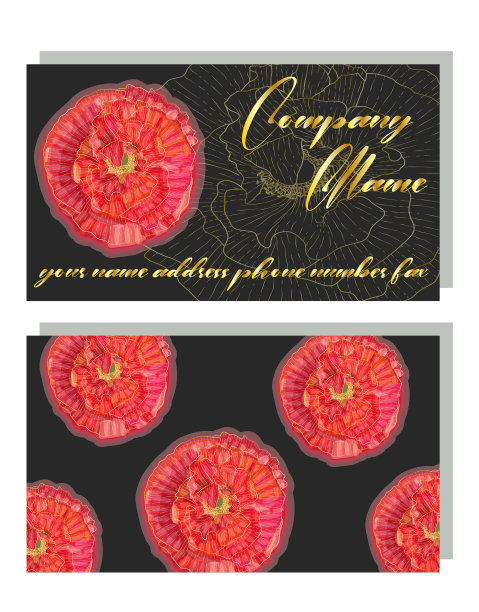 一张美容院的水彩画名片图片下载