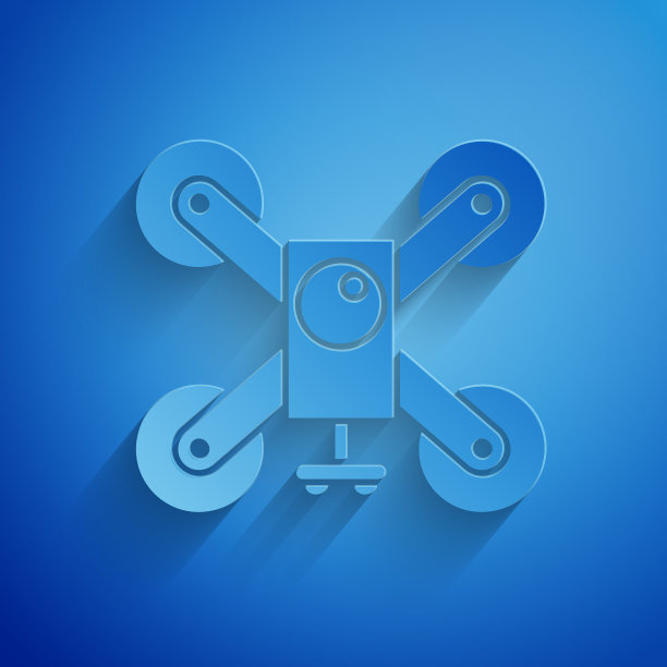 剪纸无人机飞行与行动摄像机图片下载