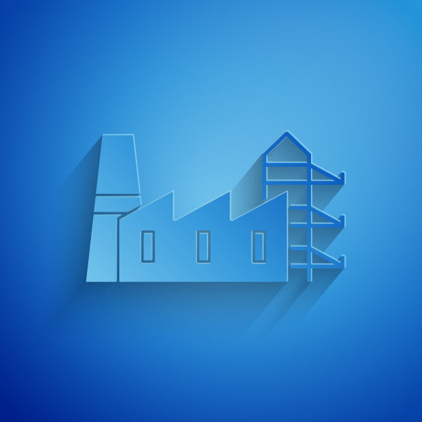 剪纸发电厂和工厂图标图片下载