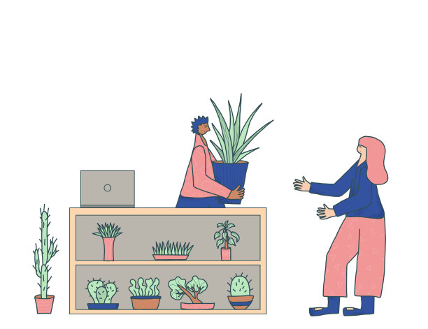 家居植物爱好者手绘花卉概念图片下载