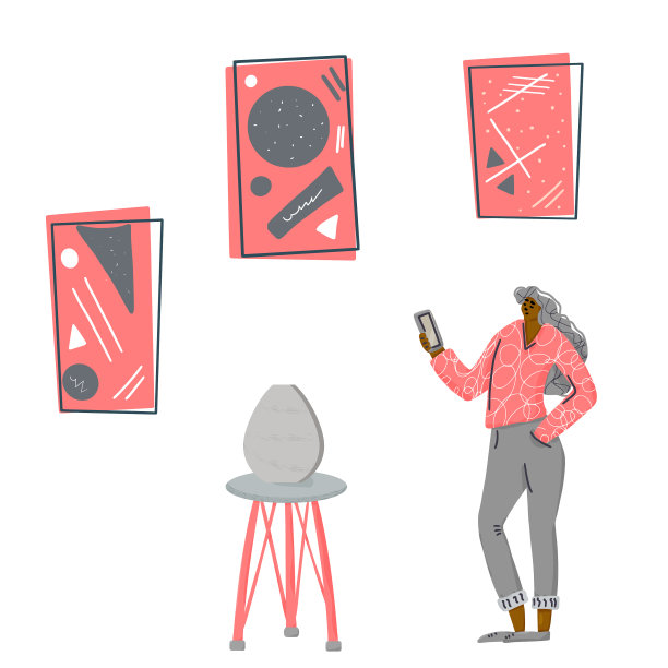 年轻的成人角色孤立的平面设计图片下载