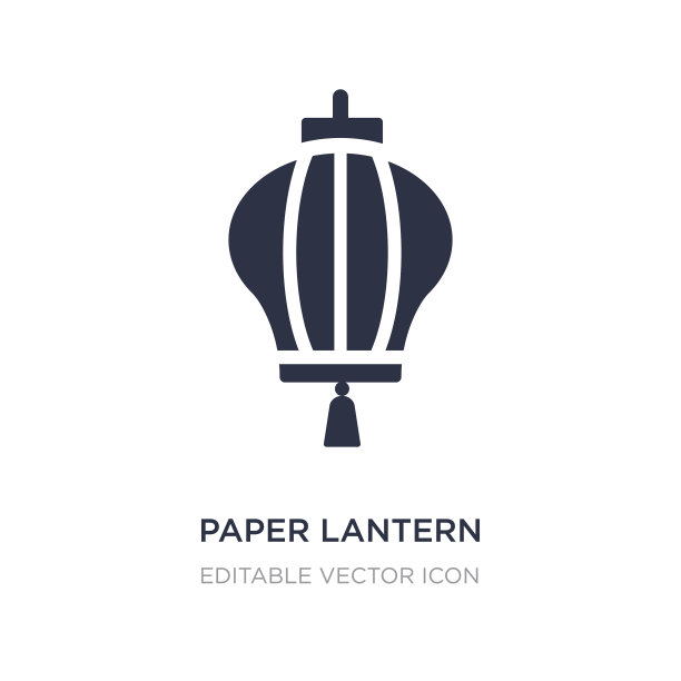 纸灯笼图标上的白色背景简单图片下载