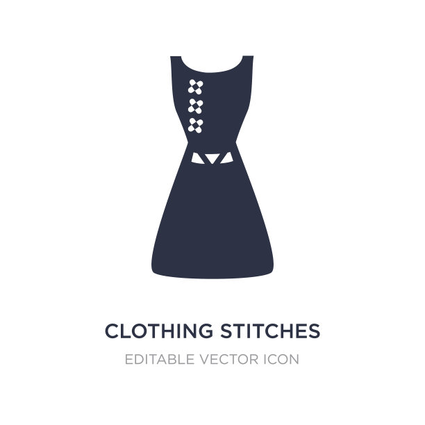 服装针脚图标上的白色背景简单图片下载