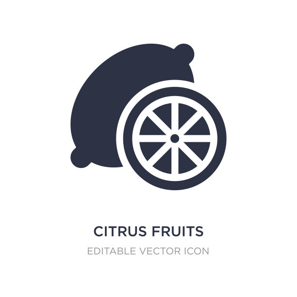 柑橘类水果图标上的白色背景简单图片下载