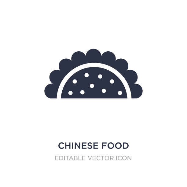 白色背景上的中国食物图标简单图片下载