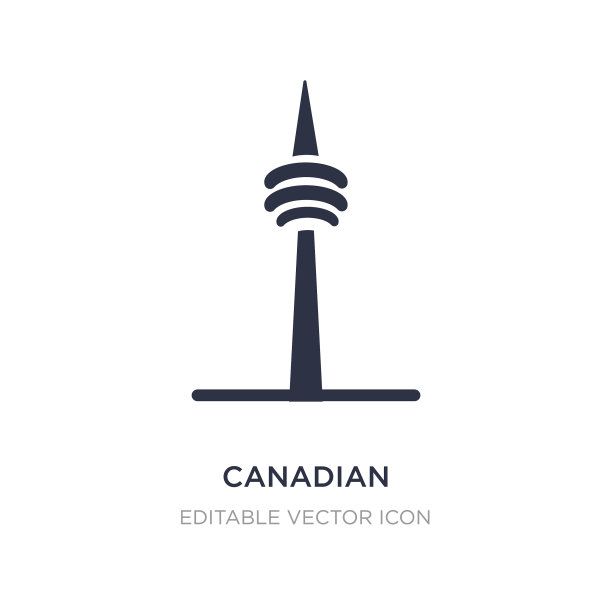 白色背景上的加拿大国家塔图标图片下载