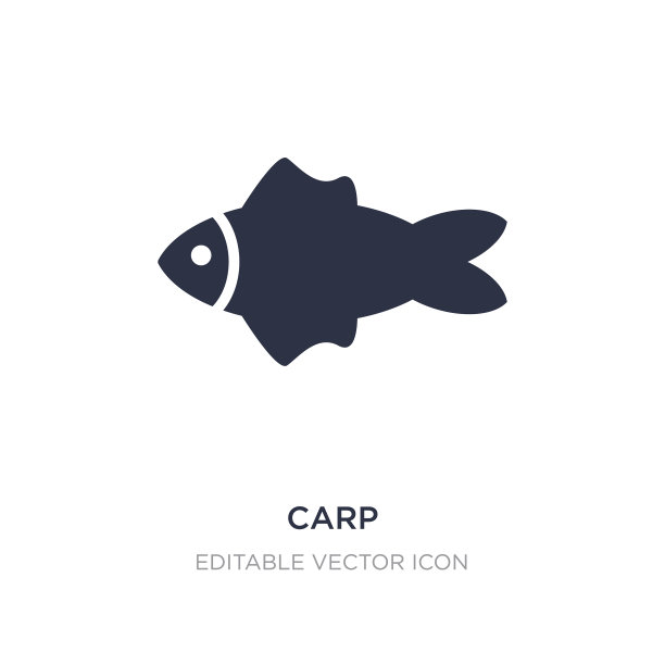 白色背景上的鲤鱼图标元素简单图片下载