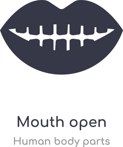 嘴张开轮廓图标从人孤立线图片下载