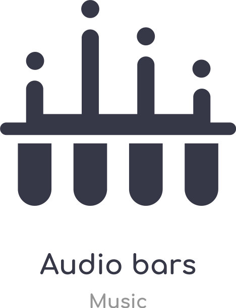 音频条轮廓图标孤立的线从音乐图片下载