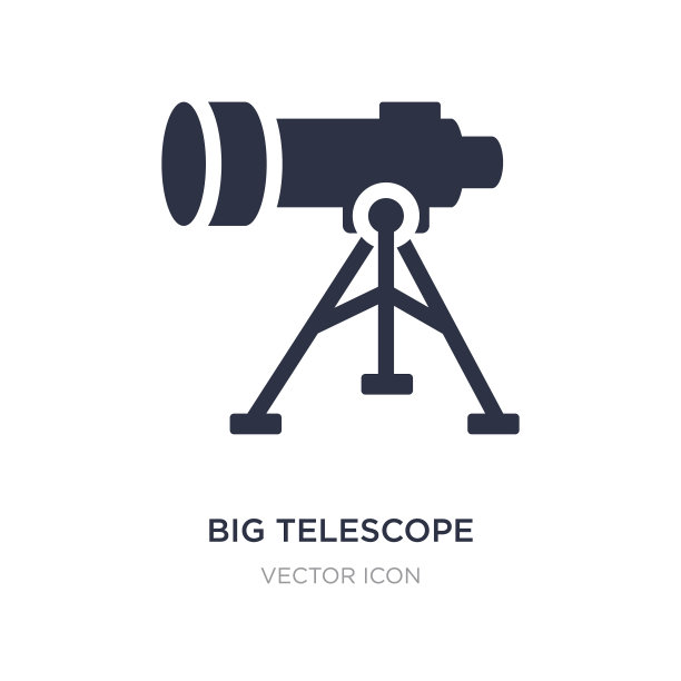 大望远镜图标上的白色背景简单图片下载