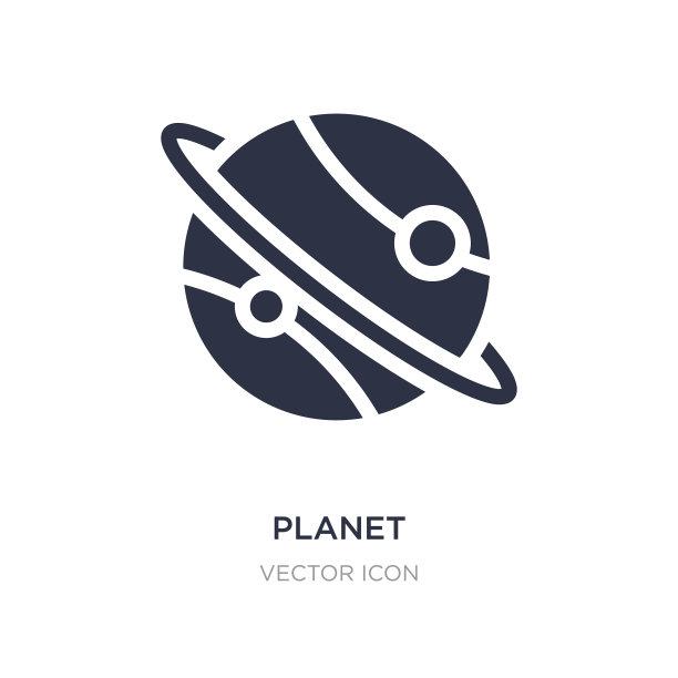 行星图标上的白色背景简单的元素图片下载