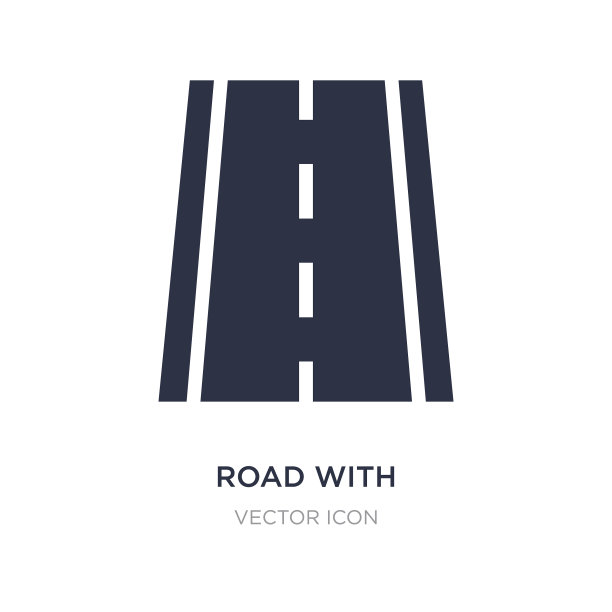 白色背景上带有虚线图标的道路图片下载