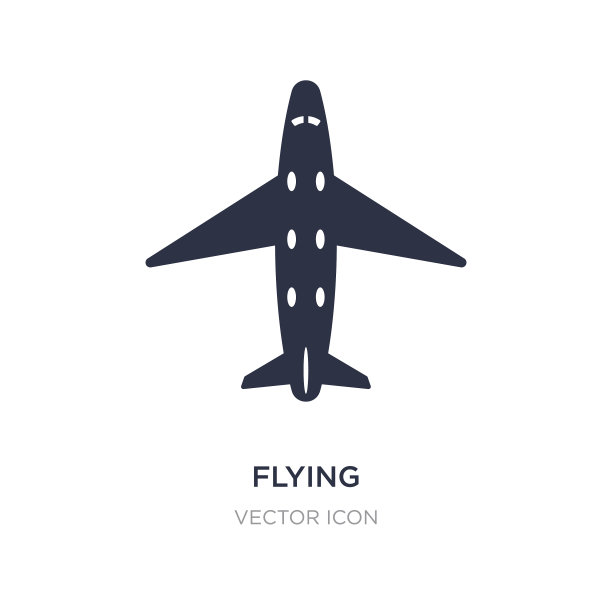 飞行飞机俯视图图标上的白色图片下载
