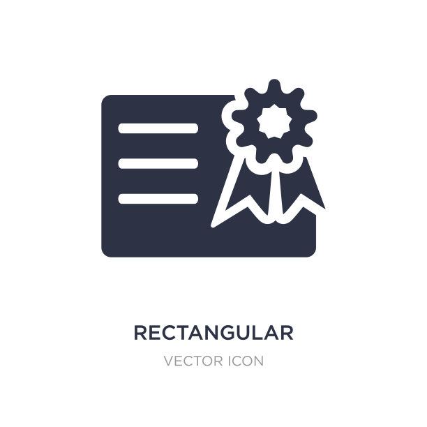 在白色背景上的矩形证书图标图片下载