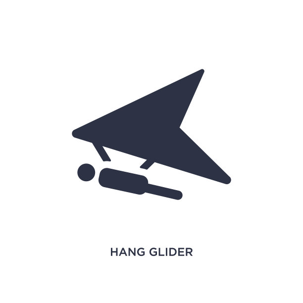 悬挂滑翔机图标在白色背景简单图片下载