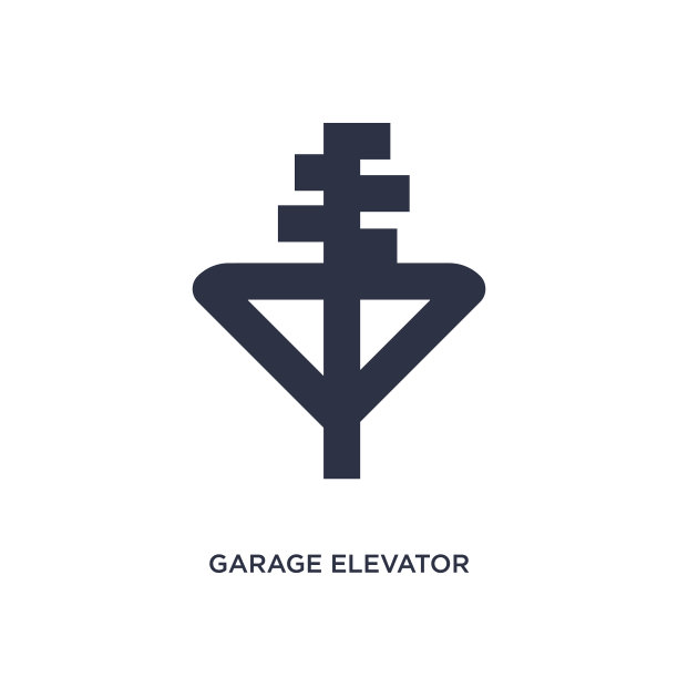 车库电梯图标上的白色背景简单图片下载
