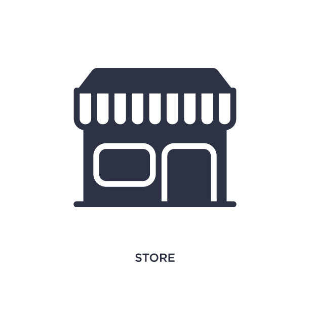 白色背景上的商店图标图片下载