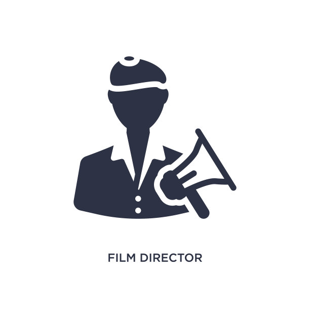 电影导演图标上的白色背景简单图片下载