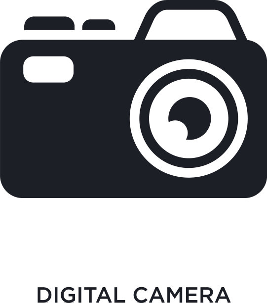 数码相机孤立图标的简单元素图片下载