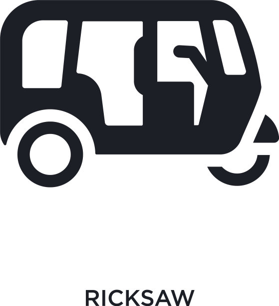 人力车孤立的图标简单元素来自印度图片下载