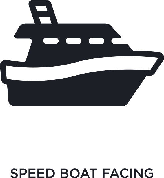 快艇面对右孤立图标简单图片下载