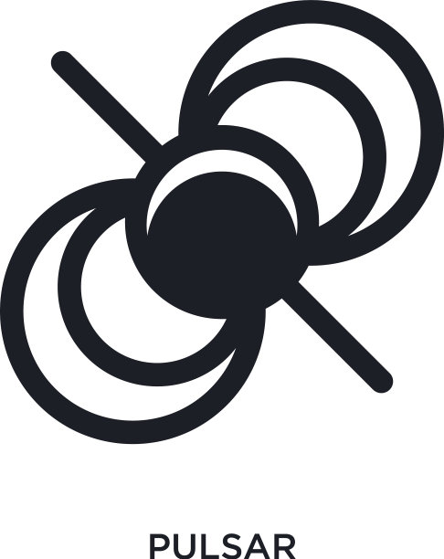 黑色脉冲星孤立图标简单元素图片下载