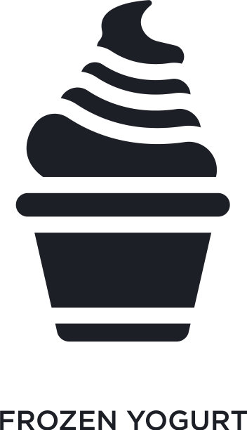 黑色冷冻酸奶孤立图标简单的元素图片下载