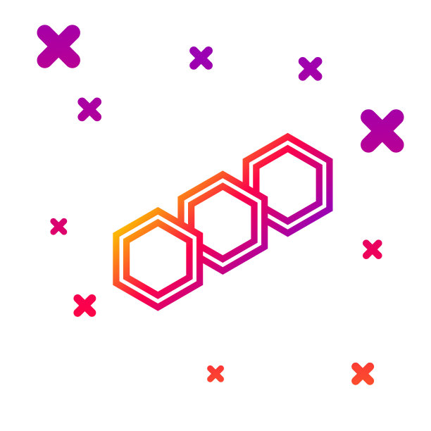 颜色线蜂窝图标孤立在白色图片下载