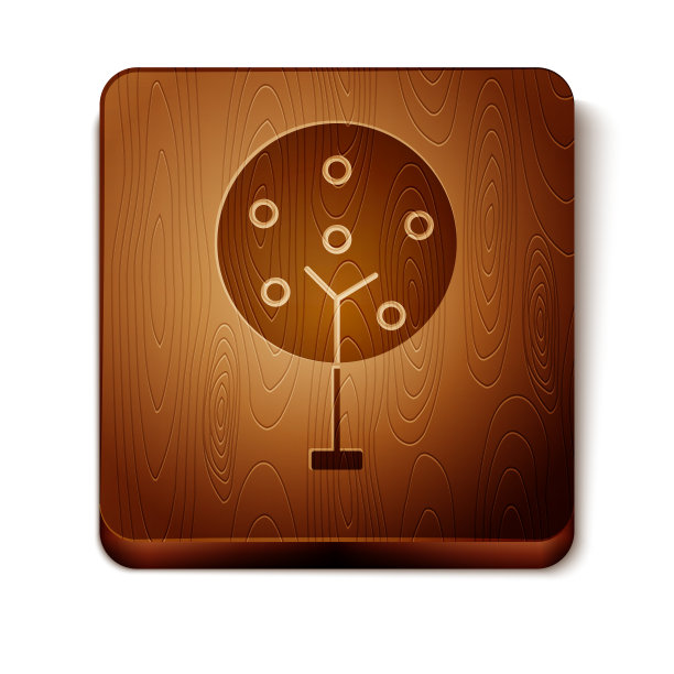 棕色树图标孤立在白色背景图片下载