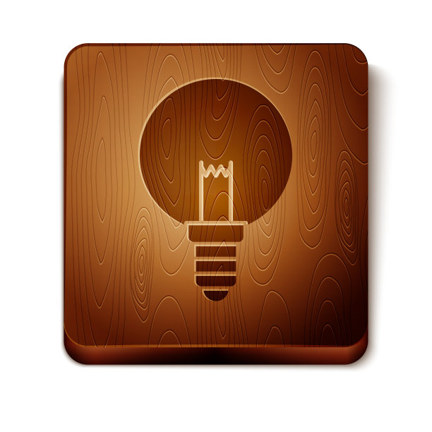 棕色灯泡与概念概念图标图片下载