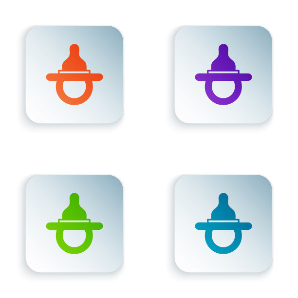 颜色badummy奶嘴图标隔离在白色图片下载