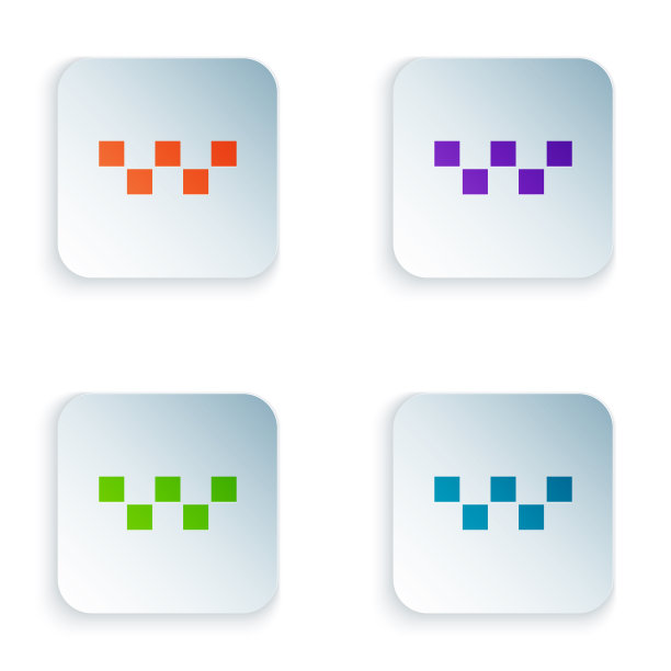 彩色出租车旋转孤立在白色图片下载