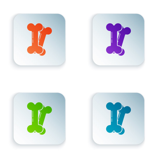 颜色狗骨头图标孤立在白色背景图片下载